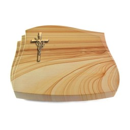 Grabkissen Liberty/Woodland Kreuz/Ähren (Bronze)