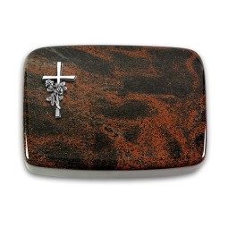 Grabkissen Linea/Aruba Kreuz/Rose (Alu)