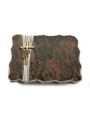 Grabplatte Barap Strikt Kreuz/Rose (Bronze)