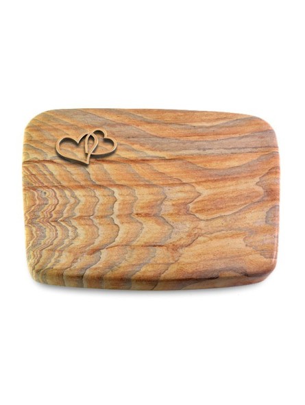 Grabkissen Linea/Rainbow Herzen (Bronze)
