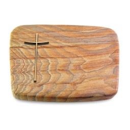 Grabkissen Linea/Rainbow Kreuz 2 (Bronze)