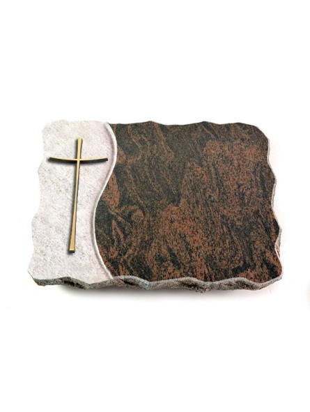 Grabplatte Barap Wave Kreuz 2 (Bronze)