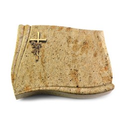 Grabkissen Memory/Kashmir Kreuz/Rose (Bronze)