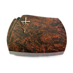 Grabkissen Paris/Aruba Kreuz/Rose (Bronze)