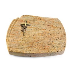 Grabkissen Paris/Kashmir Kreuz/Rose (Bronze)