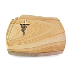 Grabkissen Paris/Woodland Kreuz/Rose (Bronze)