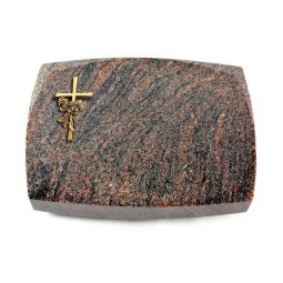 Grabkissen Roma/Himalaya Kreuz/Rose (Bronze)