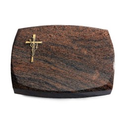 Grabkissen Roma/Multicolor-Rot Kreuz/Ähren (Bronze)