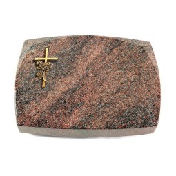 Grabkissen Roma/Paradiso Kreuz/Rose (Bronze)