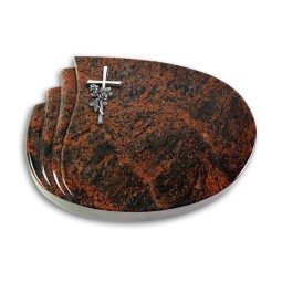 Grabkissen Waves/Aruba Kreuz/Rose (Alu)