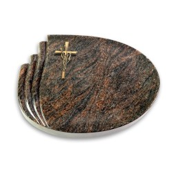 Grabkissen Waves/Himalaya Kreuz/Ähren (Bronze)