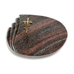 Grabkissen Waves/Paradiso Kreuz/Rose (Bronze)