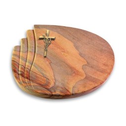 Grabkissen Waves/Rainbow Kreuz/Ähren (Bronze)