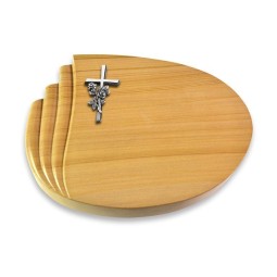 Grabkissen Waves/Woodland Kreuz/Rose (Alu)