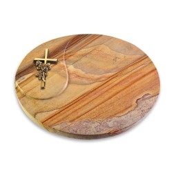 Grabkissen Yang/Rainbow Kreuz/Rose (Bronze)