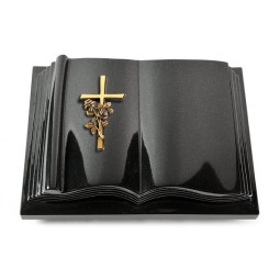 Grabbuch Antique/Indisch-Black Kreuz/Rose (Bronze)