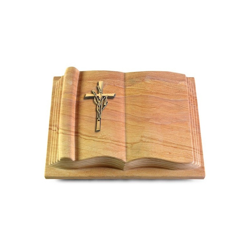 Grabbuch Antique/Rainbow Kreuz/Ähren (Bronze)