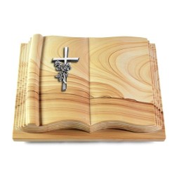 Grabbuch Antique/Woodland Kreuz/Rose (Alu)