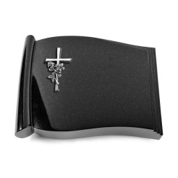Grabbuch Biblos/Indisch-Black Kreuz/Rosen (Alu)
