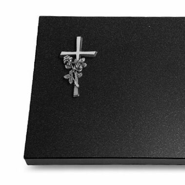 Metallornament "Aluminium Kreuz mit Rose"