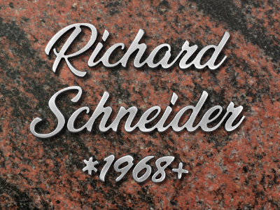 Metallinschriften "MA8"