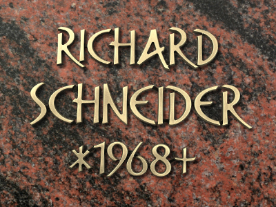 Metallinschriften "MB12"