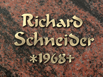 Metallinschriften "MB7"