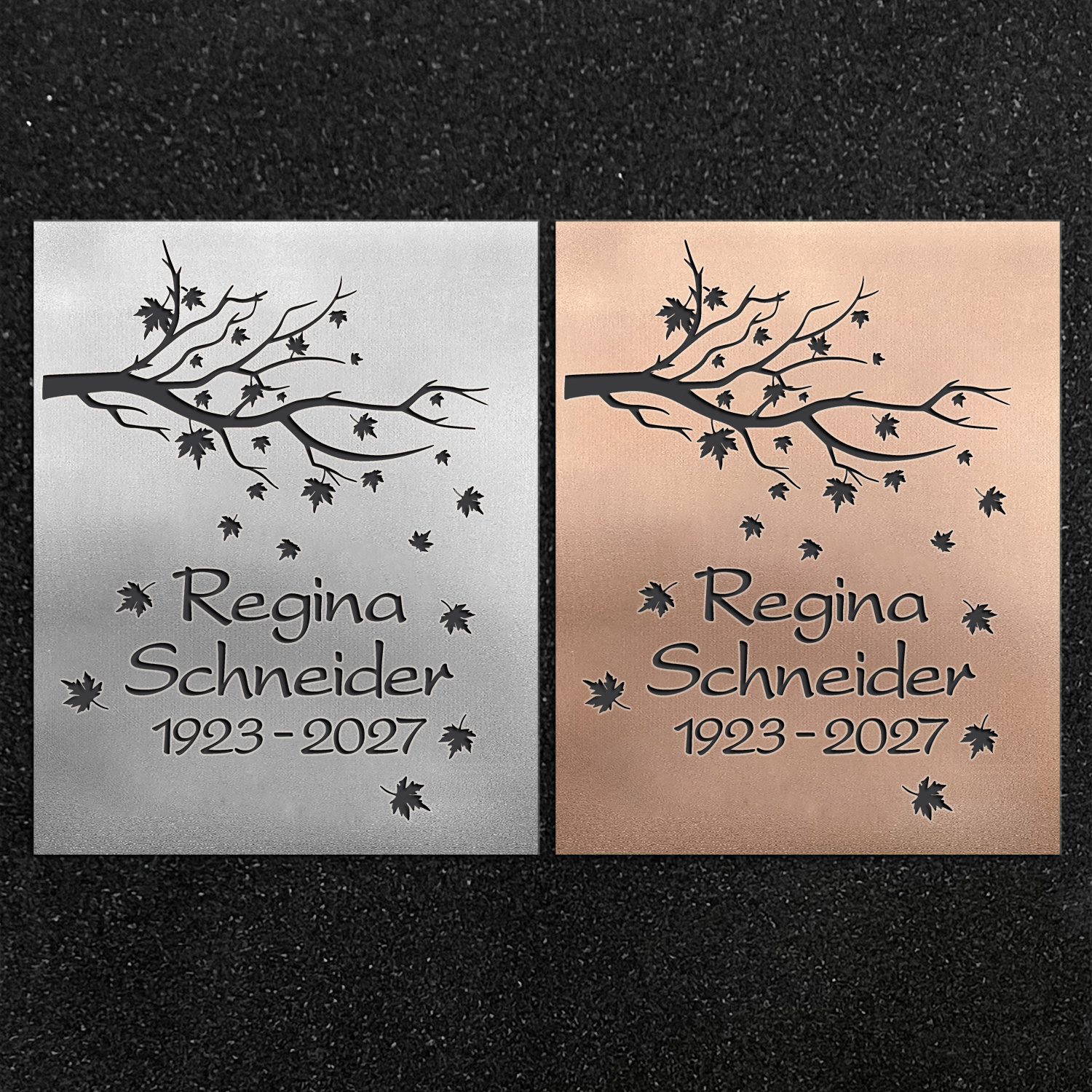 Designschrifttafel "Fallende Blätter"