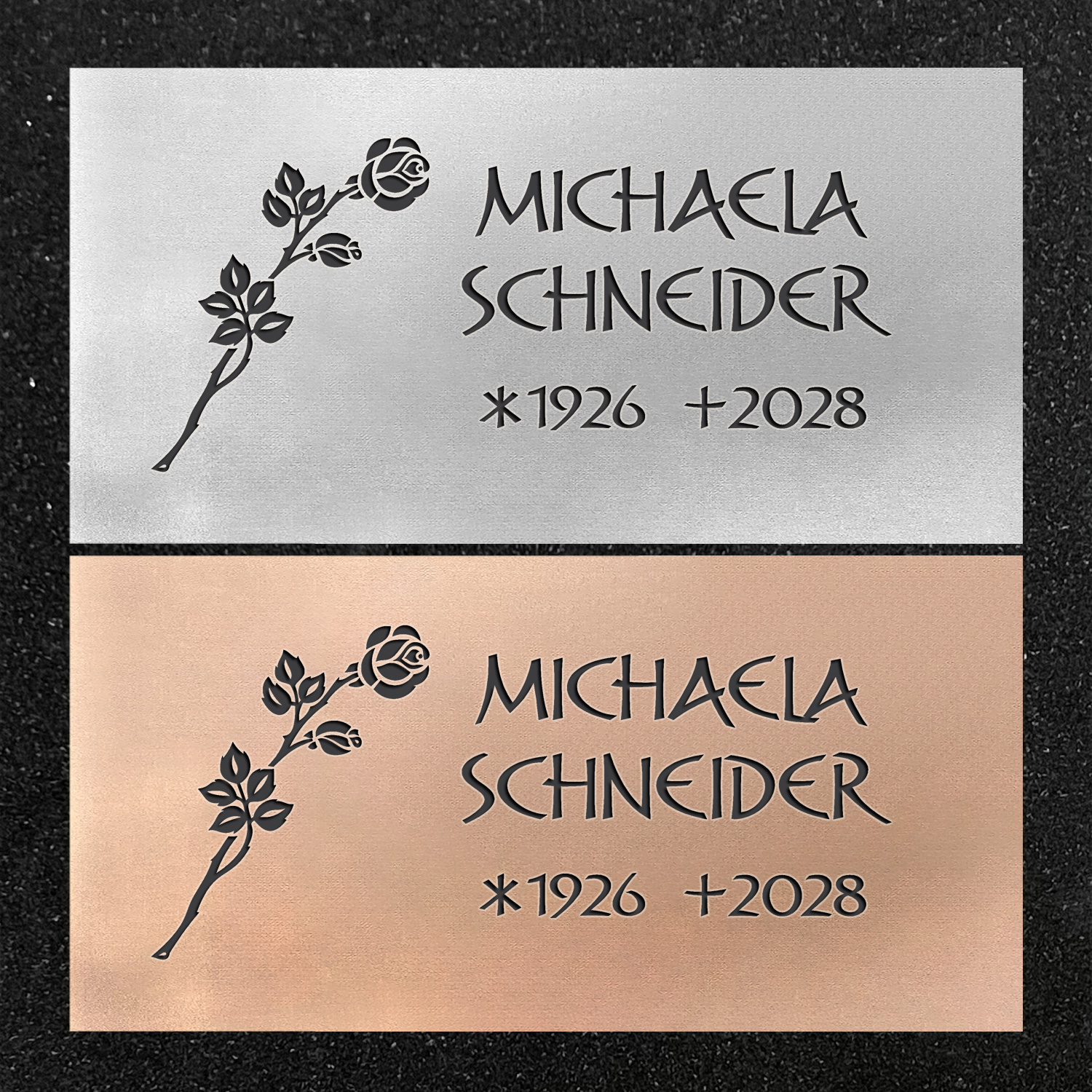 Urnenwand-Beschriftung "Rose"